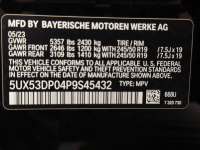 2023 BMW X3 xDrive30i Sports Activity Vehicle