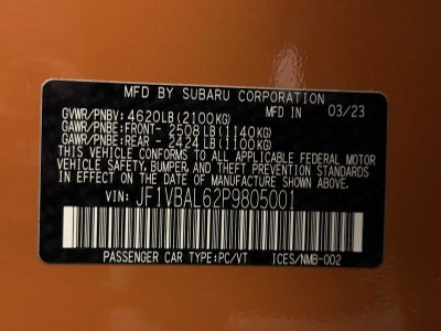 2023 Subaru WRX Limited Manual