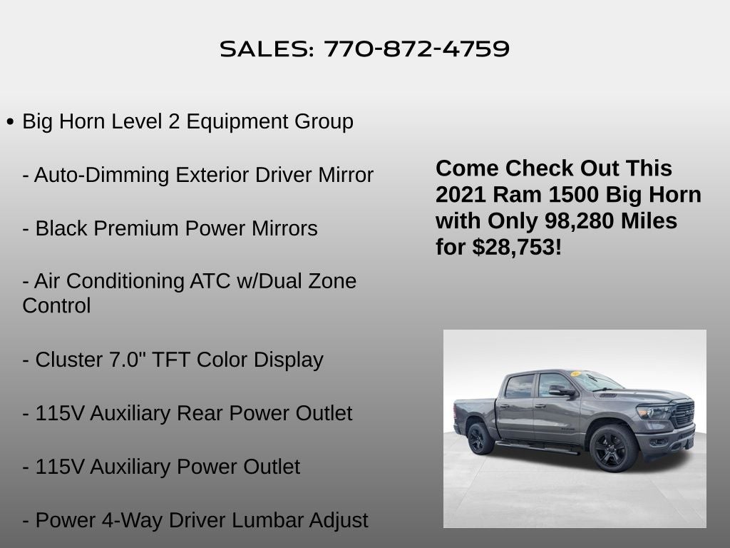 2021 RAM 1500 Big Horn/Lone Star
