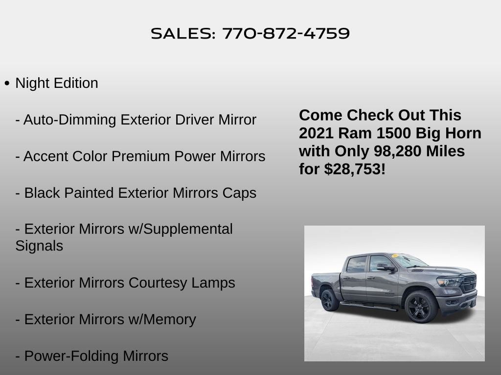 2021 RAM 1500 Big Horn/Lone Star
