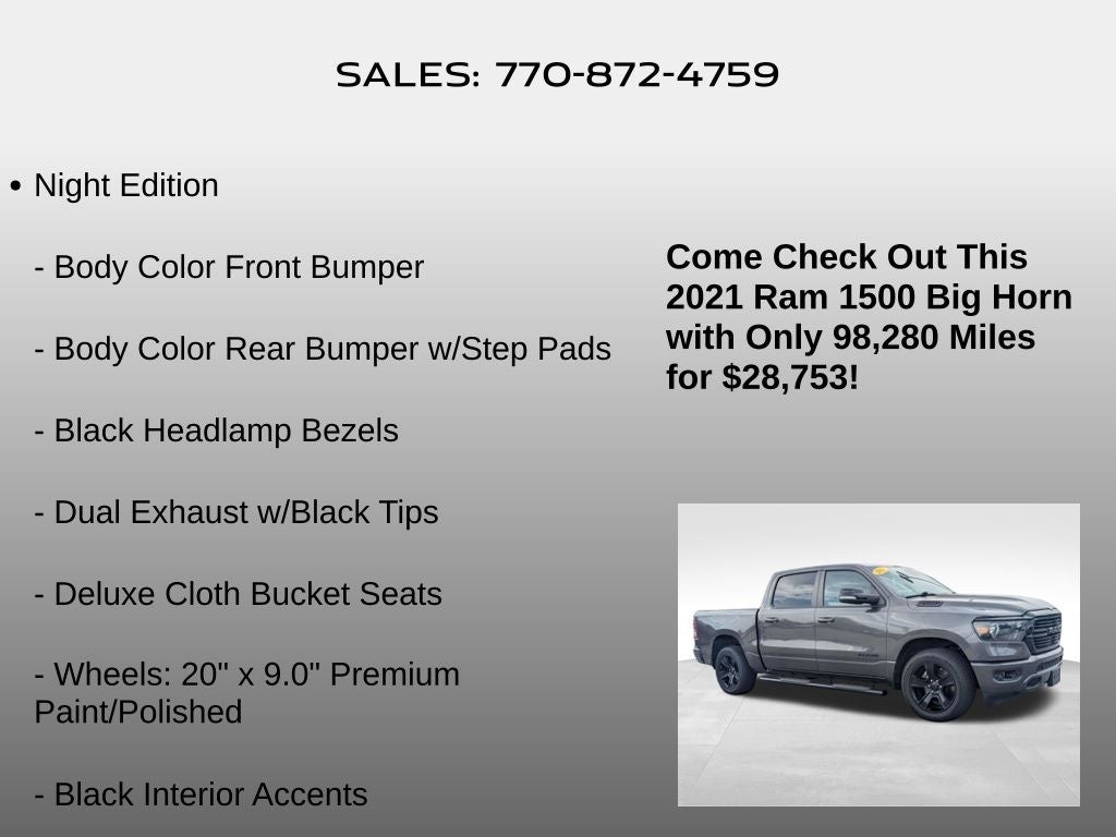 2021 RAM 1500 Big Horn/Lone Star
