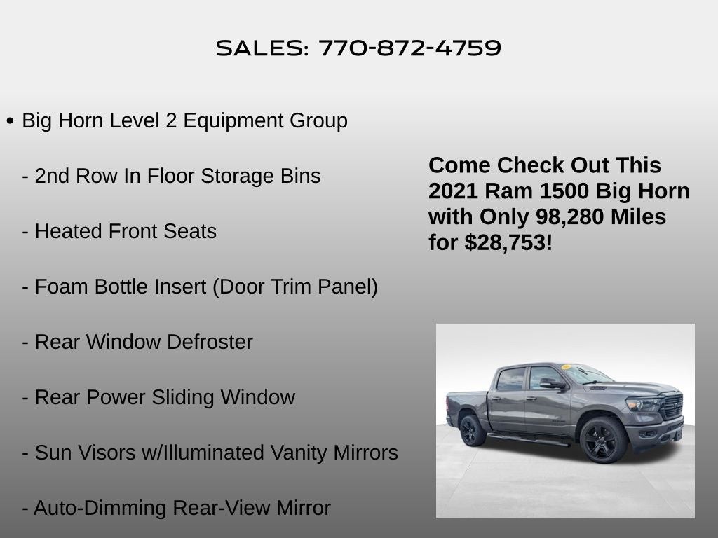 2021 RAM 1500 Big Horn/Lone Star