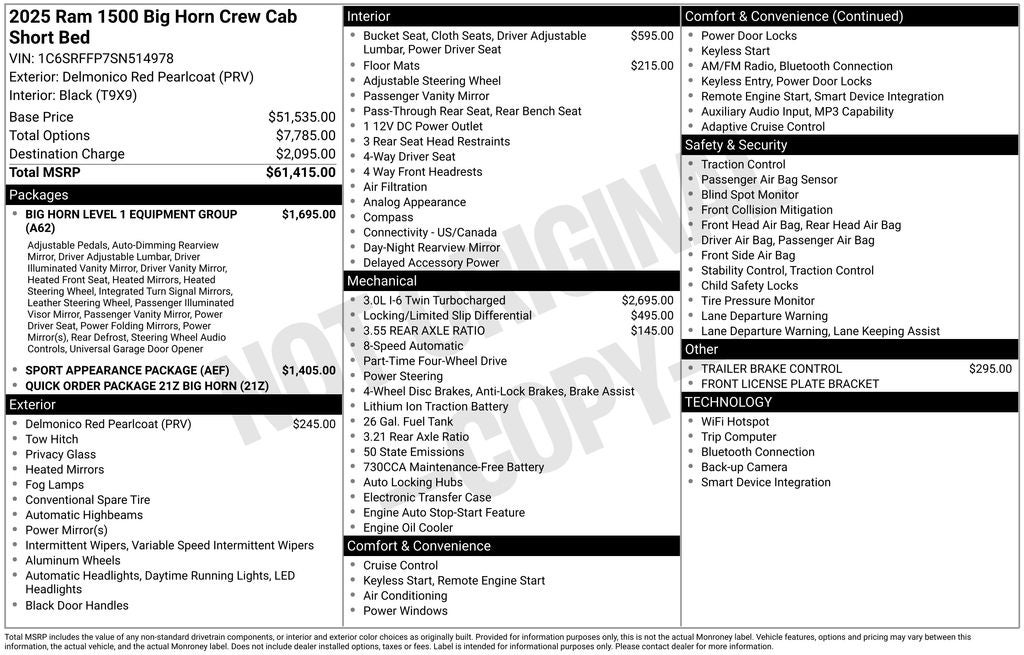 2025 RAM 1500 Big Horn/Lone Star