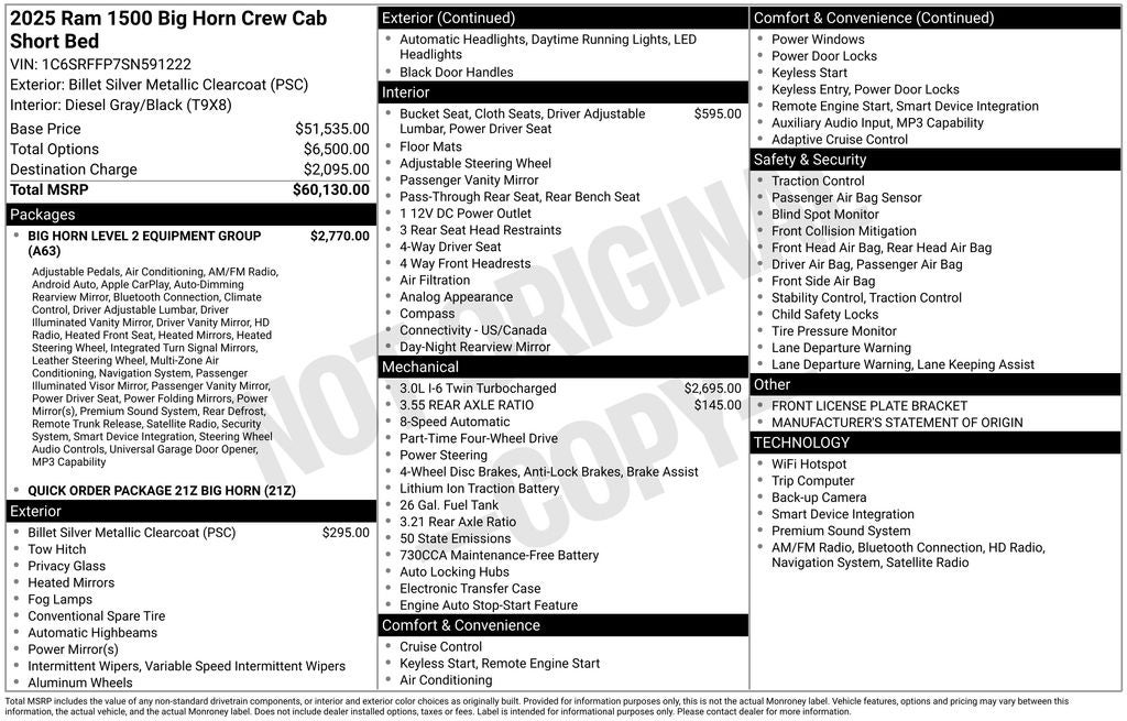 2025 RAM 1500 Big Horn/Lone Star