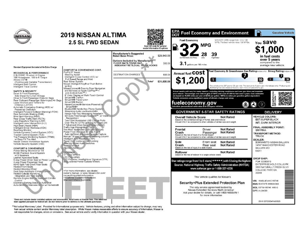 2019 Nissan Altima 2.5 SL
