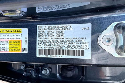 2026 Honda Accord SE