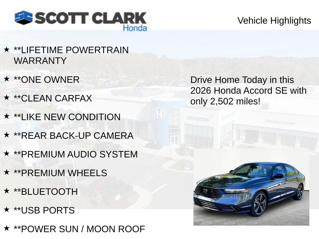 2026 Honda Accord SE