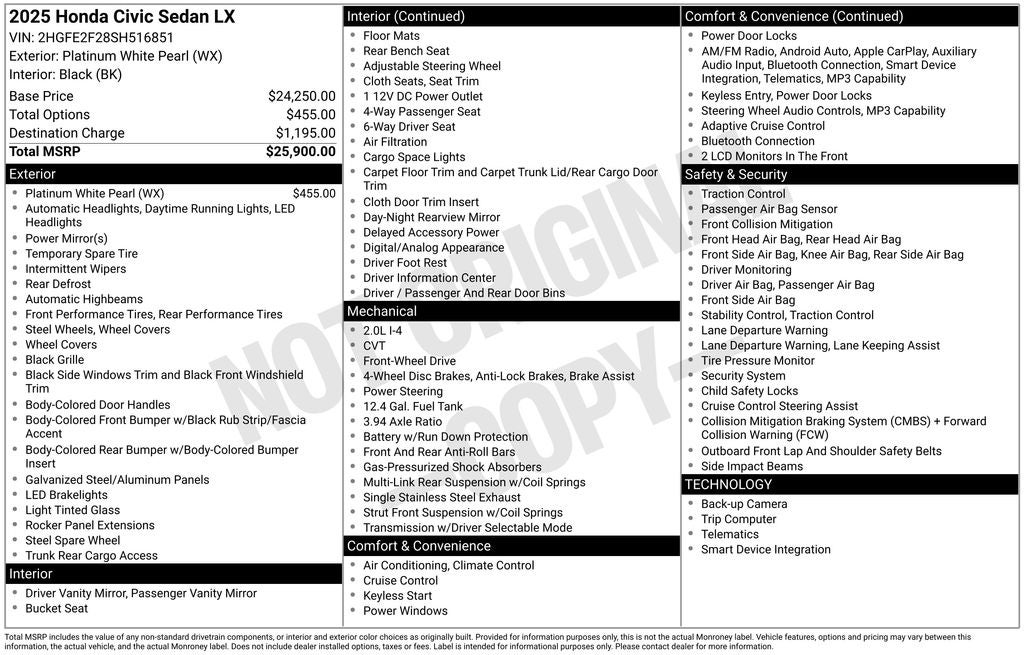 2025 Honda Civic LX