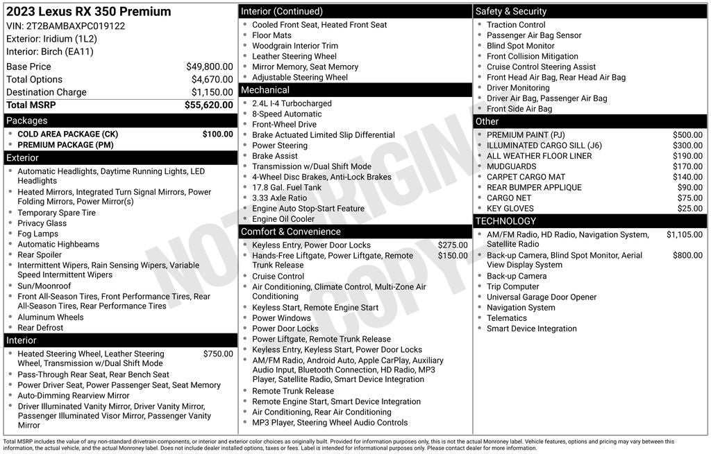 2023 Lexus RX RX 350