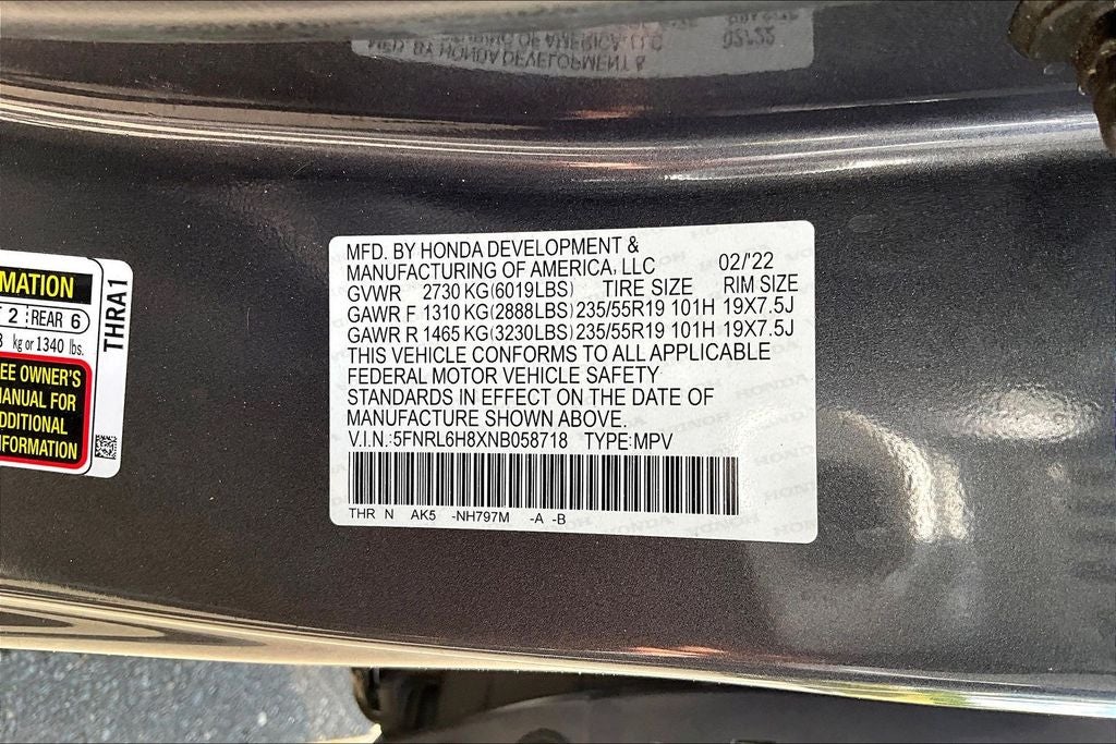 2022 Honda Odyssey Touring
