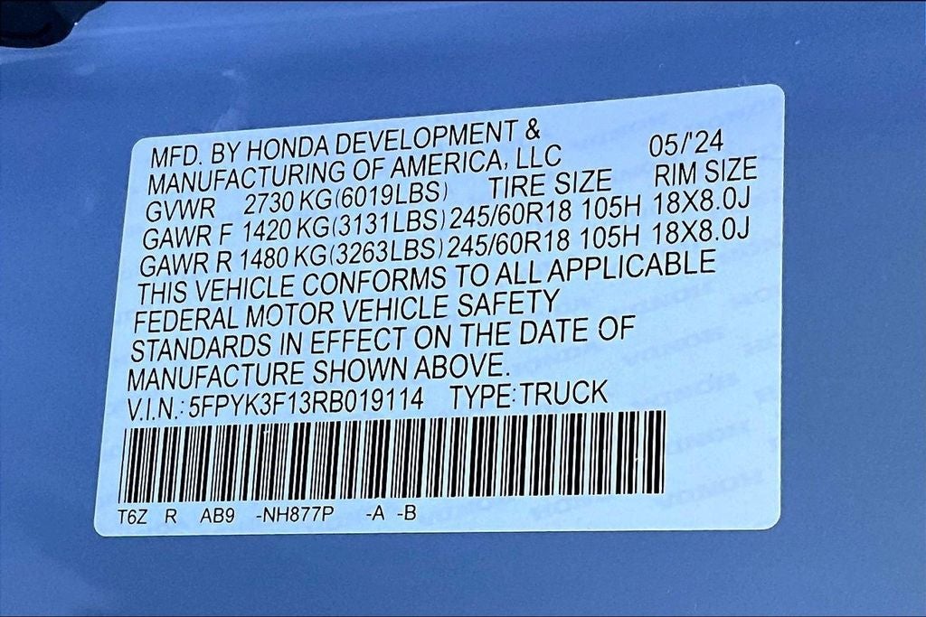 2024 Honda Ridgeline Sport