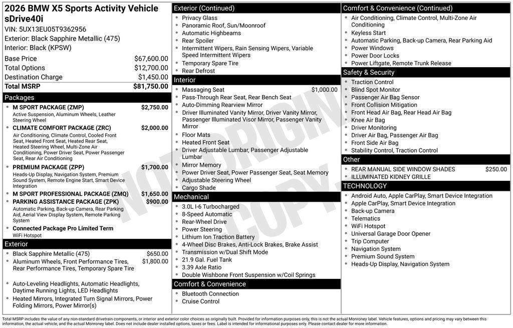 2026 BMW X5 sDrive40i