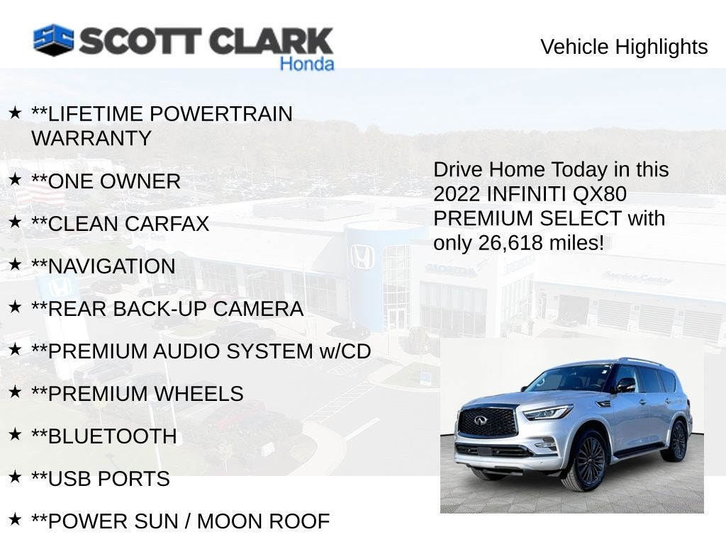 2022 INFINITI QX80 PREMIUM SELECT