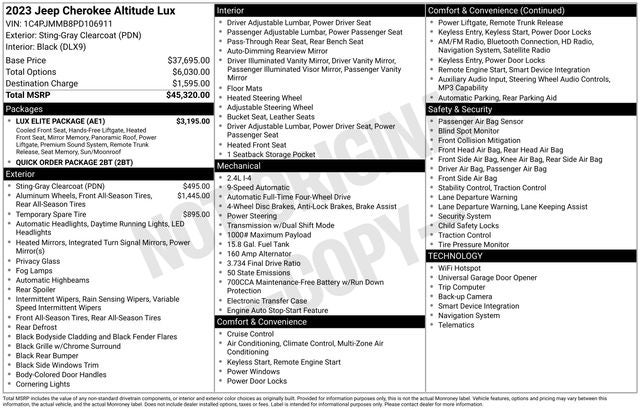 2023 Jeep Cherokee Altitude 4D Sport Utility