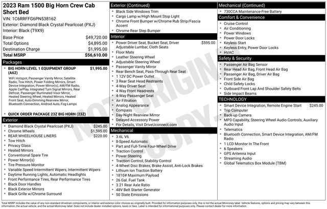 2023 RAM 1500 Big Horn/Lone Star 4D Crew Cab