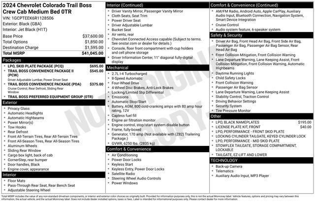 2024 Chevrolet Colorado Trail Boss 4D Crew Cab