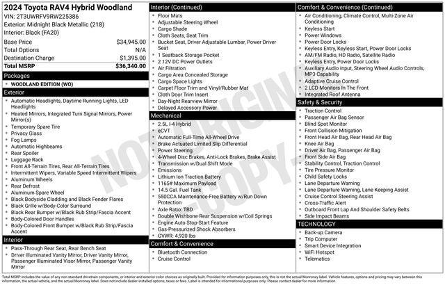 2024 Toyota RAV4 Hybrid Woodland Edition 4D Sport Utility