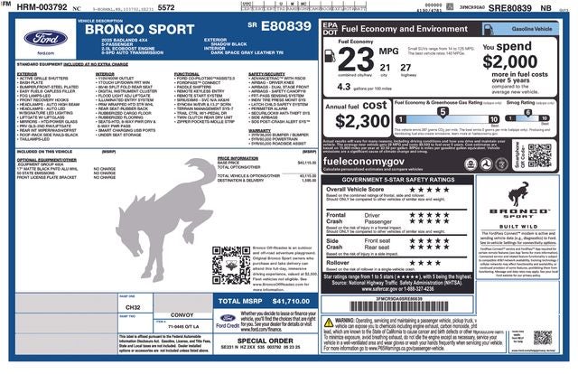 2025 Ford Bronco Sport Badlands 4D Sport Utility