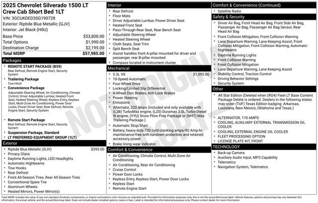 2025 Chevrolet Silverado 1500 LT 4D Crew Cab