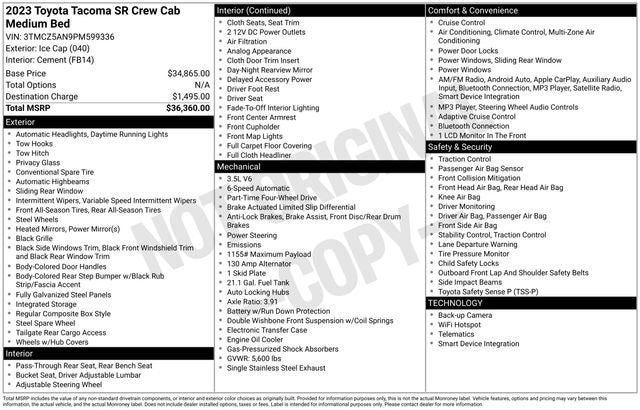 2023 Toyota Tacoma SR V6