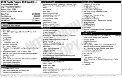 2025 Toyota Tacoma TRD Sport 4D Double Cab