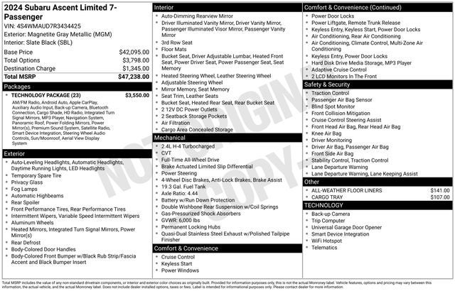 2024 Subaru Ascent Limited 4D Sport Utility
