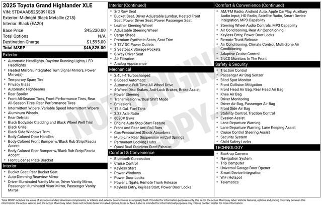 2025 Toyota Grand Highlander XLE 4D Sport Utility
