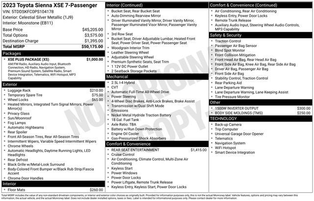 2023 Toyota Sienna XSE 7 Passenger