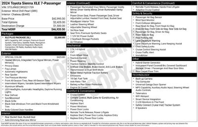 2024 Toyota Sienna XLE 7 Passenger
