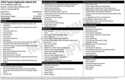 2025 Toyota Highlander Hybrid XLE 4D Sport Utility