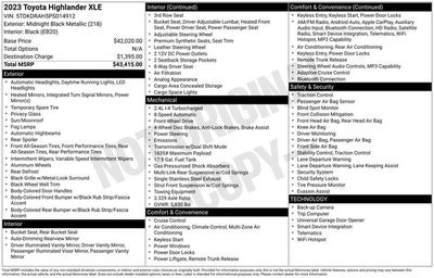 2023 Toyota Highlander XLE 4D Sport Utility