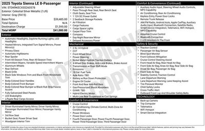 2025 Toyota Sienna LE 8 Passenger