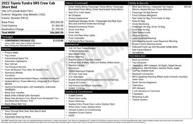 2022 Toyota Tundra SR5 4D CrewMax