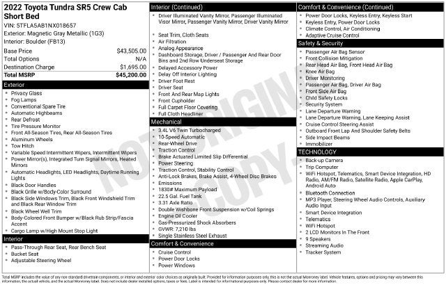 2022 Toyota Tundra SR5 4D CrewMax
