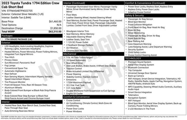 2023 Toyota Tundra 1794 4D CrewMax
