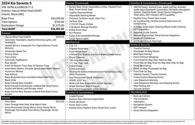2024 Kia Sorento S 4D Sport Utility