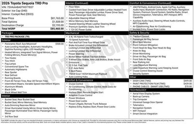 2026 Toyota Sequoia TRD Pro 4D Sport Utility