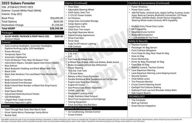 2023 Subaru Forester Base 4D Sport Utility