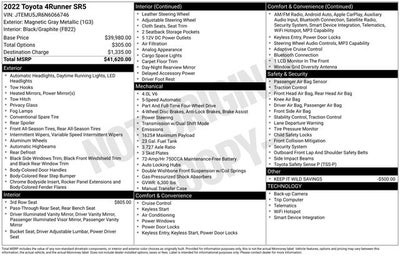 2022 Toyota 4Runner SR5 4D Sport Utility