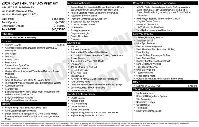 2024 Toyota 4Runner SR5 Premium 4D Sport Utility