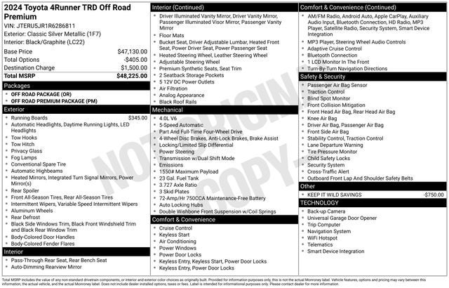 2024 Toyota 4Runner TRD Off-Road Premium 4D Sport Utility