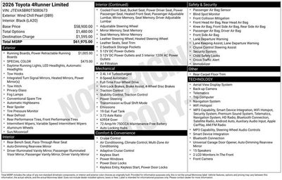 2026 Toyota 4Runner Limited 4D Sport Utility