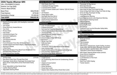 2026 Toyota 4Runner SR5 4D Sport Utility