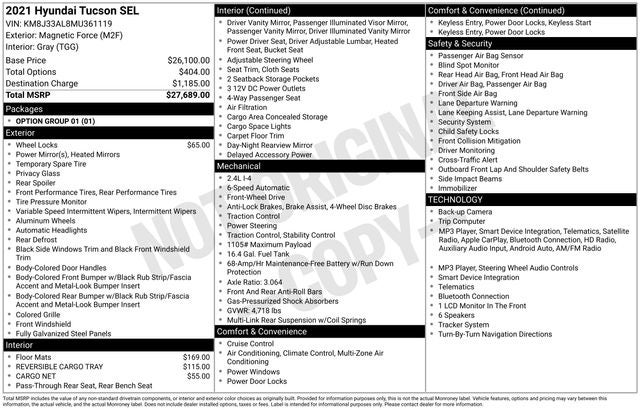 2021 Hyundai Tucson SEL 4D Sport Utility