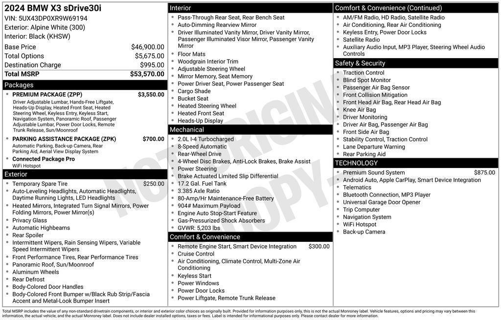 2024 BMW X3 sDrive30i