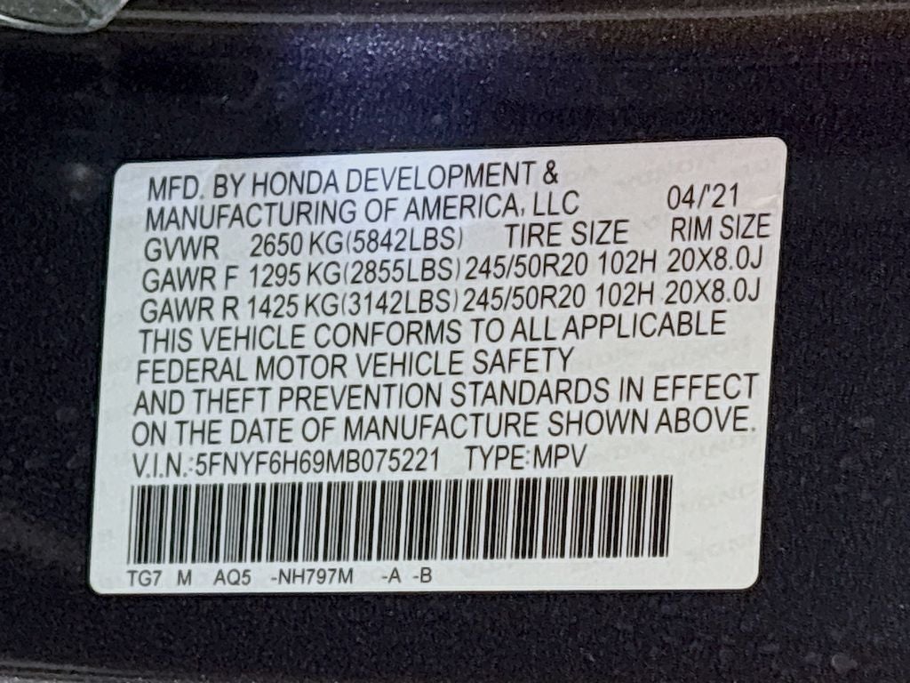 2021 Honda Pilot Touring 7-Passenger