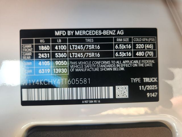 2026 Mercedes-Benz Sprinter 2500 Cargo 170 WB High Roof