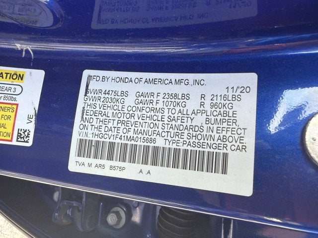 2021 Honda Accord Sedan Sport SE