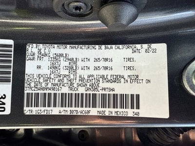 2022 Toyota Tacoma 4WD SR