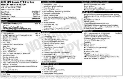 2022 GMC Canyon AT4 w/Cloth